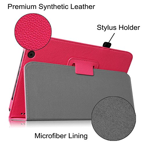 Fintie Medion Lifetab E10315 / E10316 / E10317 / E10318 / E10320 Hülle Case – Folio Kunstleder Schutzhülle Tasche Cover Etui mit Ständerfunktion und Stylus-Halterung für MEDION LIFETAB E10315 / E10316 / E10317 / E10318 / E10320 (10,1 Zoll) Tablet-PC, Magenta - 4