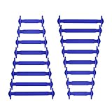  Joyshare No Tie Shoelaces für Kinder und Erwachsene Wasserdichte Silikon flache elastische Sportlauf Schnürsenkel mit Multicolor für Sneaker Stiefel Brettschuhe und Freizeitschuhe (Dark Blue)