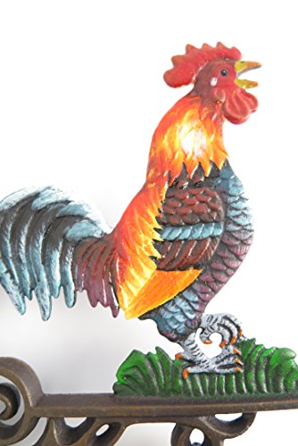 Gartenglocke Wandglocke HAHN Gusseisen Eisen Eisenglocke Metallglocke Schiffsglocke Antik rustikal braun - 2