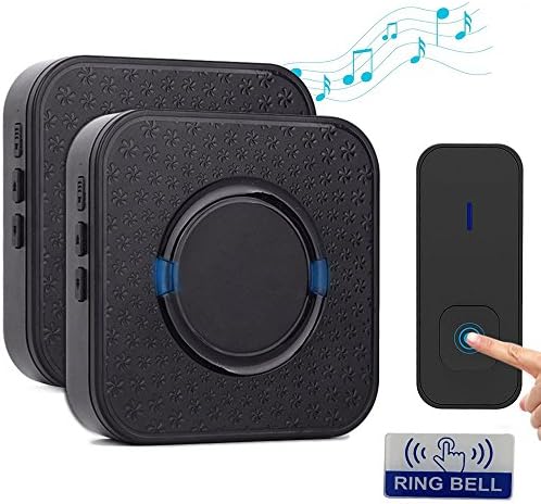 IBACAKYS Wireless Doorbell, Waterproof Chime Kit Operating at Over 1300 Feet with 52 Melodies, 5 Volume Levels &amp; LED Flash (S20/2)