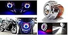 Pr Projector Lamp (Red And Blue) Led Headlight Lens Projector For - All Bikes(High Beam, Low Beam, Flasher Function)