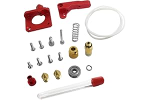 Afunta - Kit extrusora + 1 tubo Bowden PTFE de teflón (1 metro) + 2 boquillas de extrusión de 0,4 mm para impresora y 1 aguja de limpieza de 0,4 mm, compatible con impresora 3D CR-10
