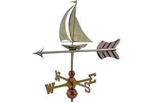Good Directions 8803PR Sailboat Cottage Weathervane, Polished Copper with Roof Mount,Pure Copper