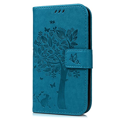 Badalink Hülle für Samsung Grand Neo i9060 Hülle Schutzhülle Bunt Druck PU Leder Flip Wallet Case mit Magnetverschluss Bäume Baum des Lebens Muster Cover Handyhülle Schale - 3