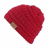 Género: niño / niña Fossen Niños Niña Invierno Gorros de Punto Beanie de Tejer Lana (Rojo)