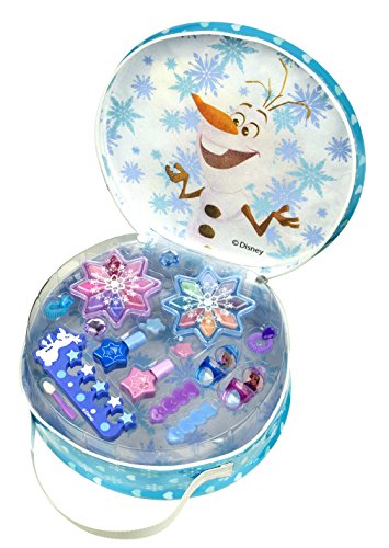 Preisvergleich Produktbild Markins Disney Frozen Die Eiskönigin Schneeball Kosmetiktasche, 1er Pack (wasserlöslicher Nagellack, Lipgloss, Zehenspreizer, Applikator, Ringe, Haarklammern, Haargummis)