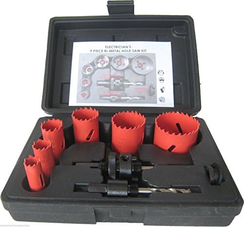 9 pc MTL Brand Bi-metal HOLESAW kit hole cutter set for ELECTRICIANS: 16/20/25/32/40/51mm FREE NEXT WORKING DAY DELIVERY