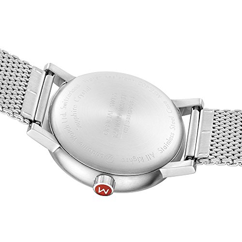 Mondaine Men's evo2 40 mm sapphire Big Date Watch with St. Steel brushed Case white Dial and stainless steel mesh Strap MSE.40210.SM