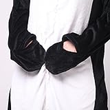 9fox Jumpsuit Tier Karton Fasching Halloween Kostüm Sleepsuit Cosplay Fleece-Overall Pyjama Schlafanzug Erwachsene Unisex Lounge Nachtwäsche S/M/L/XL (L, Pinguin) - 
