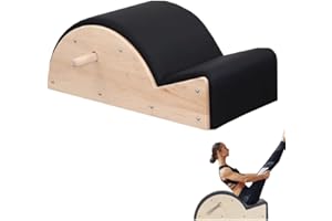 XQIDA DURABLE Asiento de Pilates de PU y Madera para Reformer, Corrector de Postura, Barril de Pilates, Silla de Pilates con Pedales y Asas divididos para Yoga, Set Multifuncional de Reformer de Pilates.