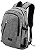 Produktbild Magic Zone Business Wasserdicht Polyester Laptop Rucksack mit USB Ladeanschluss Kopfhörer Port und Schloss passt unter 17-Zoll-Laptop und Notebook, Grau
