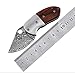 Produktbild Ideaselection Mini Damastmesser Taschenmesser Klappmesser Holzgriff Damaststahl Messer, 1.7" Klinge, Damascus Pocket knife