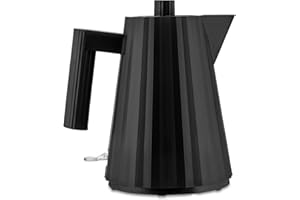 Alessi Plissé MDL06/1 B - Bollitore Elettrico di Design, in Resina Termoplastica, Presa Europea 2400W, 100cl, Nero