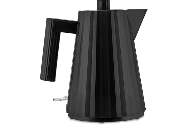 Alessi Plissé MDL06/1 B - Bouilloire Électrique Design, en Résine Thermoplastique, Fiche Européenne 2400W, 100cl, Noir