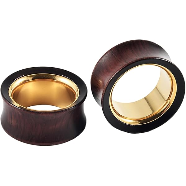 Taffstyle Plug Piercing Organic Saddle Büffelhorn Inlay Blume, Ohr Plug Flesh Tunnel Ohrpiercing Organic Saddle Bueffelhorn Schwarz S054n063