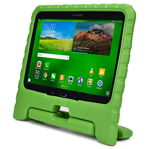 Samsung Galaxy Tab 4 10.1, Tab 3 10.1 hülle fur kinder, COOPER DYNAMO Beanspruchbare, strapazeirfähige, robuste, gepolsterte Hartschalenhülle mit integriertem Griff, Standfunktion & durchsichtigem Displaysschutz (Grün)