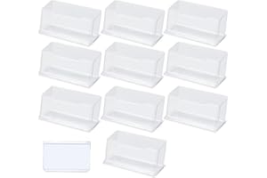 AMANDELIZABE Lot de 10 porte-cartes et 1 collection de feuilles A6 visite - Boîte robuste et d'affichage pour cartes de visite