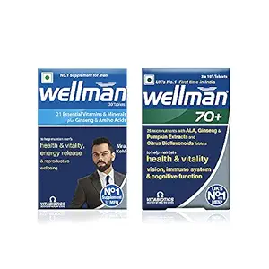 Wellman and Wellman 70+ Multivitamin for Men Combo Pack - 60 Tablets