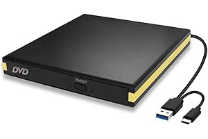 BEVA USB 3.0 External DVD Drive, Portable CD DVD Drive Player External CD Burner Reader Writer Disk Drive for Laptop Desktop MacBook Mac OS Windows 10 8 7 XP Vista