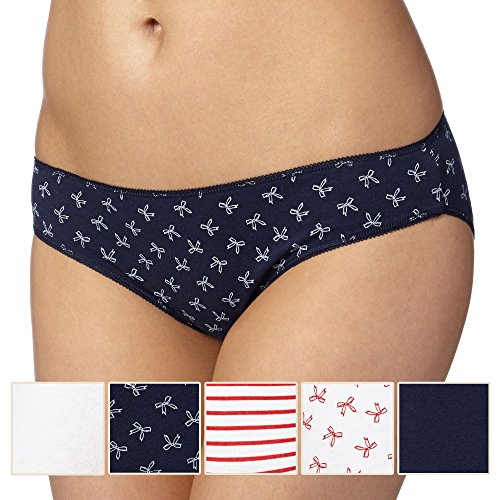Debenhams Womens Pack Of Five Navy Bow Bikini Briefs 12