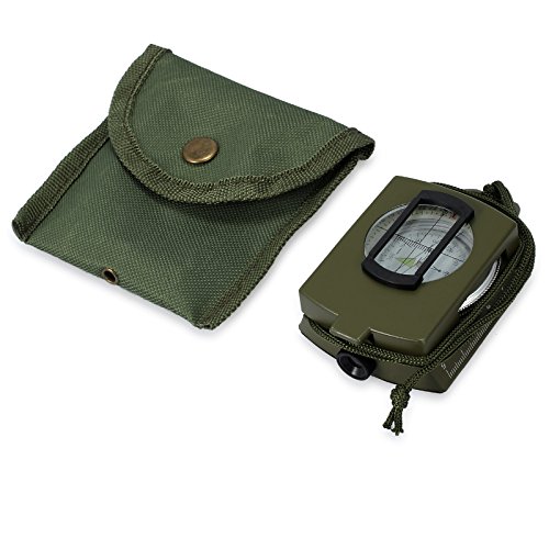 Proster Militär Marschkompass Professioneller Taschenkompass Peilkompass Kompass Compass mit Klinometer Tragschlaufe Tasche für Jagd Wandern und Aktivitäten im Freien - 6