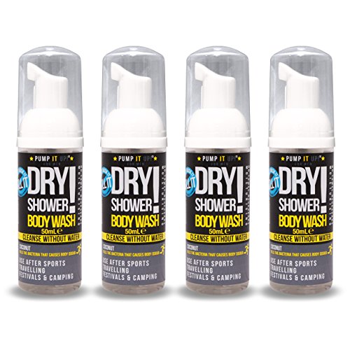 Dry Body Wash (4 Pack) Pump it Up® Waterless, No Rinse Body Wash (Coconut (Mens))