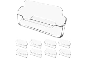 vrupin Visitenkartenhalter für den Schreibtisch – 8 Stück Acryl-Visitenkartenhalter, passend für 30–50 Visitenkarten, Visitenkartenständer, Desktop-Visitenkartenhalter für Ausstellungen