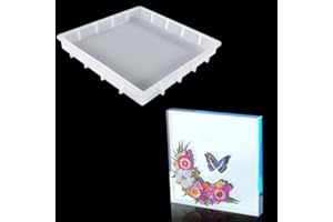 Zayookey Époxy Moules en Silicone Grand Carré Moules en Résine Spécimen Moule de Coulée Cadres Photo pour DIY Resine Plateau (21,6x21,6cm)