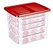 Produktbild Sunware Nesta Weihnachtsbox - 45 L - Flacher Deckel + Tabletts für 101 Kugeln - transparent/rot