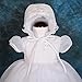 Dressy Daisy Baby Girls' Beaded Organza Baptism Christening Gown Dress With Bonnet Infant Size 6-12 Months White