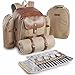 Produktbild VonShef Canvas Picknick-Rucksack für 4 Personen / Tagesrucksack/ Rucksack mit Besteck, Geschirr, Picknickdecke & Kühlfach