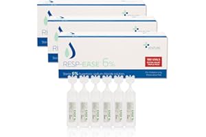 Resp-Ease 6% Sterile Hypertonic Saline Solution for Inhalation via Nebuliser - Helps Clear Airways and Congestion from Lungs - Strong Nebuliser Saline Solution - 3 Boxes 720ml