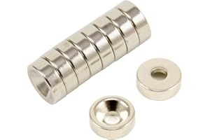 FIRST4MAGNETS Neodymium Magnet for Arts, Crafts, Model Making, DIY, Hobbies, Office and Home - 12mm dia x 4mm thick x 4.2mm c/sink - 2.5kg Pull - North - Pack of 10