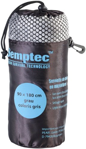 Semptec Urban Survival Technology Mikrofaser-Badetuch, 2 versch. Oberflächen, 180 x 90 cm, grau - 2