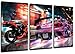 Produktbild need for speed 3-teilig auf Leinwand- Gesamtformat: 120x80 cm fertig gerahmte Kunstdruckbilder als Wandbild - Billiger als Ölbild oder Gemälde - KEIN Poster oder Plakat
