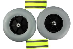 Pneumatico Rolko Rollator TPE 200 x 50 mm NL 62 con Olanmarp cinturino in velcro con strisce 2 pezzi – Accessori per deambulatore in TPE (2 pezzi di pneumatici)