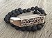 Produktbild Schwarz doppelt gewickelt Lava Steine Armband für Fitbit Flex 2 Tracker handgefertigt natürlichen vulkanischen Perlen Band Rose Gold Metall Gehäuse Fitbit Flex 2 Accessory Jewelry Aromatherapie Armband 15,2 cm Größe