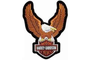 GZM Patch thermocollant Biker Sportster 883 1200 de grande taille avec logo aigle Harley Davidson, 24 x 34 cm, couleur marron, pour blouson, gilet, veste