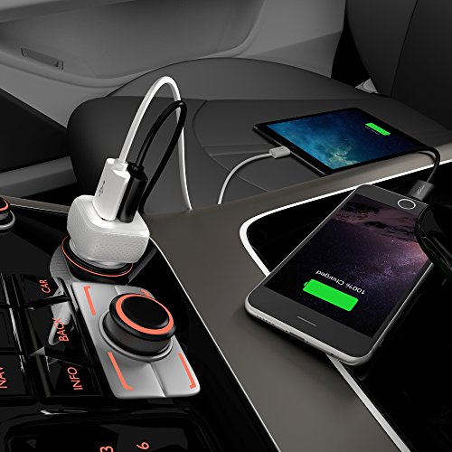 KabelDirekt intelligentes Dual USB KFZ Ladegerät (Car Charger) 4.8 A (2x 2.4 A) für 12-18 Volt KFZ Steckdosen weiß – TOP Series - 7