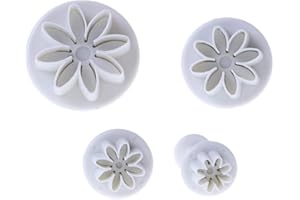 SUCHUANGUANG 4 Pezzi Margherita Set di Stampi per Torta di Plastica Taglierina per Biscotti al Cioccolato Fondente Strumento di Decorazione Strumento Album Timbro