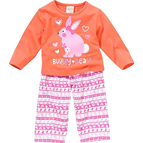 Lullaby Baby Girls Bunny Beau Pyjamas - Orange - 6/12 Months