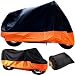 Produktbild Semoss 190T Wasserdicht Motorradabdeckung L 220 X 95 X 110 cm Outdoor Indoor Motorradabdeckplane Motorrad Schutzhülle Motorradgarage Anti-UV Frostabdeckung Motorrad Staubschutz mit Tasche,Orange Schwarz