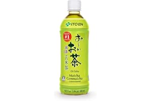 ‎ITO EN ITO EN Matcha Genmaicha Tee, leckere Kombination zwei klassischer Aromen – grüner Tee und gerösteter Reis, fertig gekochter Tee in praktischer Flasche, vegan und glutenfrei (1 x 500 ml)