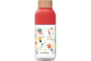 QUOKKA Kids Tritan Ice Dots butelka do picia, 570 ml, czarna, jedyna w swoim rodzaju
