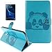 Produktbild Samsung Galaxy Tab A 7.0/T280/T285(2016) Smart Case Hülle mit Panzerglas,ISENPENK Original Flip Bookstyle samrt cover Wasserdicht Shockproof Anti Slip Protection Stoßfest Leather Case mit Standfunktion,3D Panda Muster Pattern Wallet Case mit Intern Karte Schlitz,Outdoor Stoßdämpfend Smart Case Sleep/Wake Funktion Luxus Wallet Tasche Schutzhülle Leathertasche für Samsung Galaxy Tab A 7.0/T280/T285(2016) 7.0Zoll[blau]+Panzerglas/Schutzfoile/Scutzglas