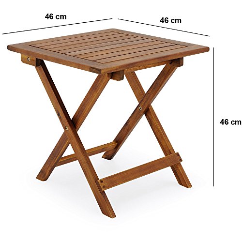 Deuba 46x46cm Acacia Wood Bistro Table, Coffee, Side, Snack Table Solid