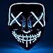 Produktbild Halloween Maske LED, LED Maske Purge EL Wire mit 3 Blitzmodi für Party Halloween Kostüm, Weihnachten, Grimace Cosplay Festival Party Show (Stil 1)