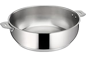 Lagostina Salvaspazio Sauteuse 24 cm, Inox 18/10 haute qualité, Empilable, Tous feux dont induction + four, rangement facile, Fabriqué en Italie 012132031724