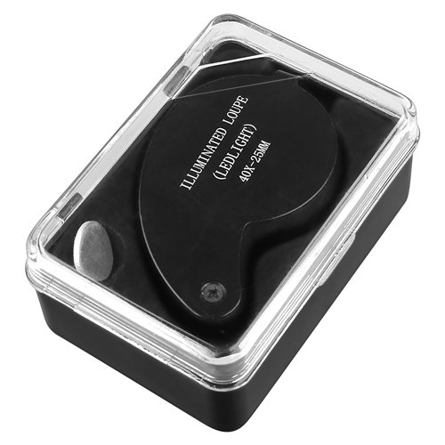 Lupe 40 Fach Linse Objektiv 25mm mit LED Licht für Juwelier Briefmarke Schmuck - 4