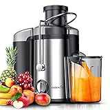 Mayor Nutrición y Mayor Jugo - Motor de 800 vatios, máquina exprimidor más eficiente, extrae hasta un 20% más de jugo y un 30% más de vitaminas y minerales. Es mucho más fácil tener jugo fresco y saludable en segundos, sin preocupaciones de obstrucciones y espumas o Sin destruir el sabor natural y los beneficios nutricionales. Y está equipada con un filtro deflector.